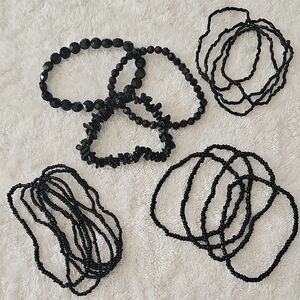 Express Black Beaded Bracelet Set